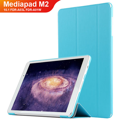 Leather Case Stands Flip Cover L02 for Huawei MediaPad M2 10.1 FDR-A03L FDR-A01W Sky Blue