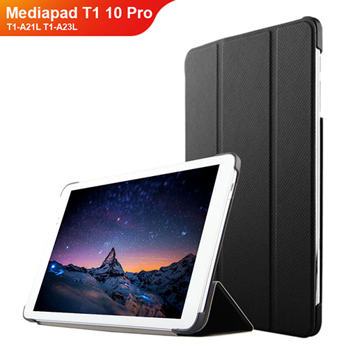 Leather Case Stands Flip Cover L02 for Huawei Mediapad T1 10 Pro T1-A21L T1-A23L Black