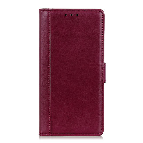 Leather Case Stands Flip Cover L02 Holder for Alcatel 1X (2019) Red