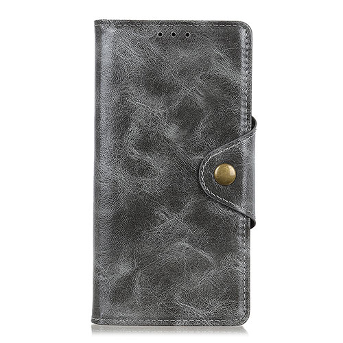 Leather Case Stands Flip Cover L02 Holder for Alcatel 3 (2019) Gray