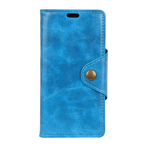 Leather Case Stands Flip Cover L02 Holder for Alcatel 3 Blue