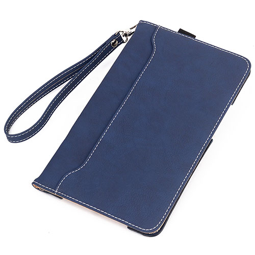 Leather Case Stands Flip Cover L02 Holder for Amazon Kindle 6 inch Blue