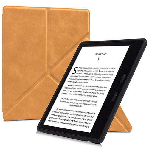 Leather Case Stands Flip Cover L02 Holder for Amazon Kindle Oasis 7 inch Orange