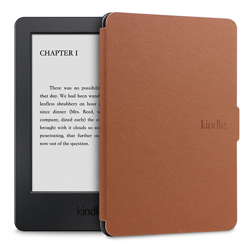 Leather Case Stands Flip Cover L02 Holder for Amazon Kindle Paperwhite 6 inch Brown