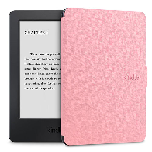 Leather Case Stands Flip Cover L02 Holder for Amazon Kindle Paperwhite 6 inch Pink