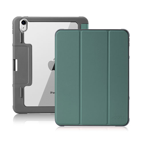 Leather Case Stands Flip Cover L02 Holder for Apple iPad Air 4 10.9 (2020) Midnight Green