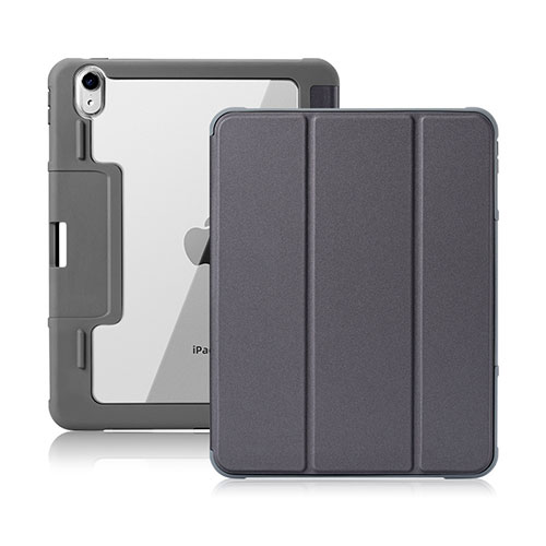 Leather Case Stands Flip Cover L02 Holder for Apple New iPad Air 10.9 (2020) Gray