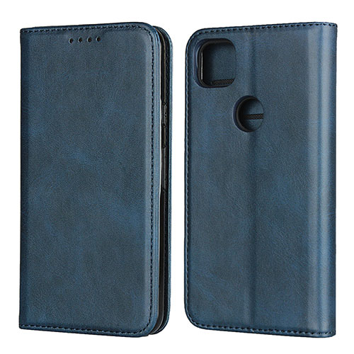 Leather Case Stands Flip Cover L02 Holder for Google Pixel 4a Blue