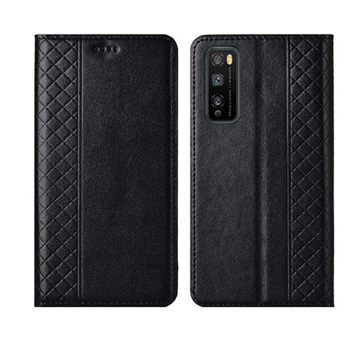 Leather Case Stands Flip Cover L02 Holder for Huawei Enjoy 20 Pro 5G Black