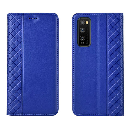 Leather Case Stands Flip Cover L02 Holder for Huawei Enjoy 20 Pro 5G Blue