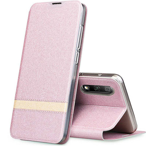 Leather Case Stands Flip Cover L02 Holder for Huawei Honor 9X Rose Gold