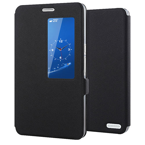 Leather Case Stands Flip Cover L02 Holder for Huawei MediaPad X2 Black