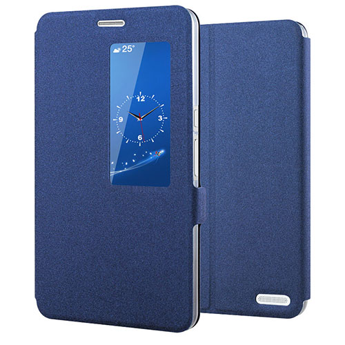Leather Case Stands Flip Cover L02 Holder for Huawei MediaPad X2 Blue