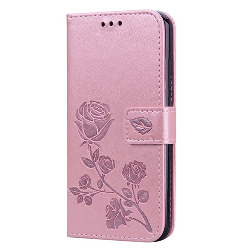Leather Case Stands Flip Cover L02 Holder for Huawei Nova 3e Rose Gold
