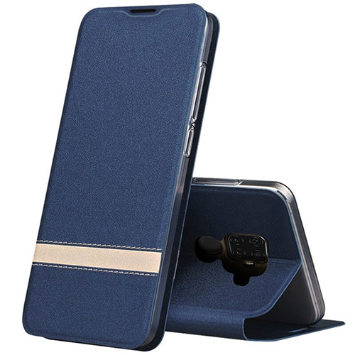 Leather Case Stands Flip Cover L02 Holder for Huawei Nova 5z Blue