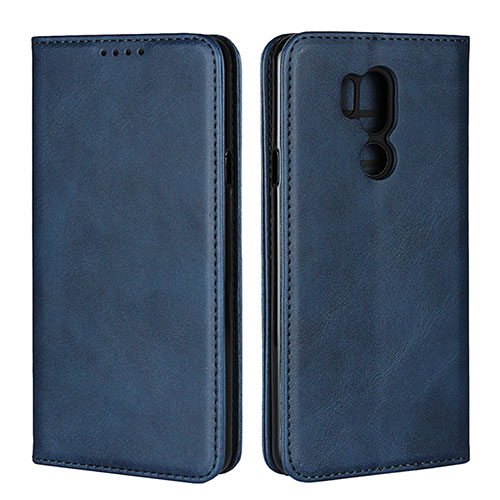 Leather Case Stands Flip Cover L02 Holder for LG G7 Blue