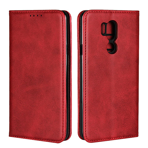 Leather Case Stands Flip Cover L02 Holder for LG G7 Red