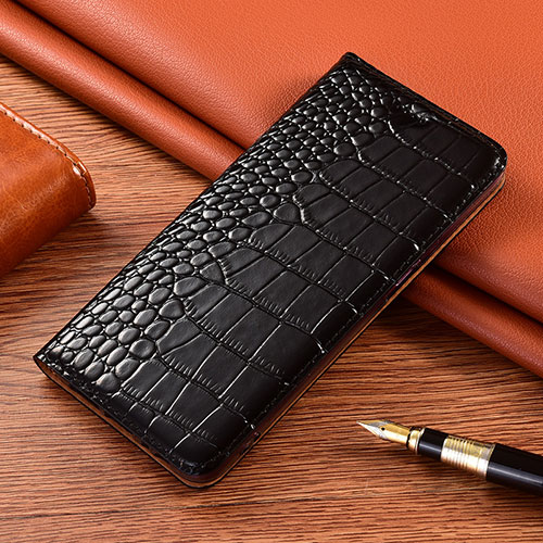 Leather Case Stands Flip Cover L02 Holder for LG K22 Black