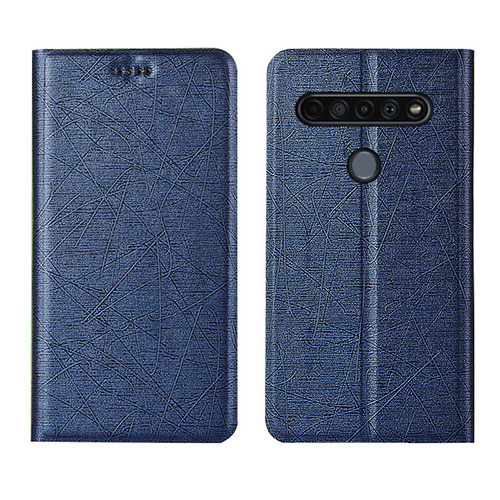 Leather Case Stands Flip Cover L02 Holder for LG K41S Blue