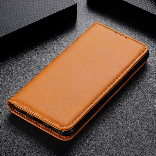 Leather Case Stands Flip Cover L02 Holder for LG K51 Light Brown