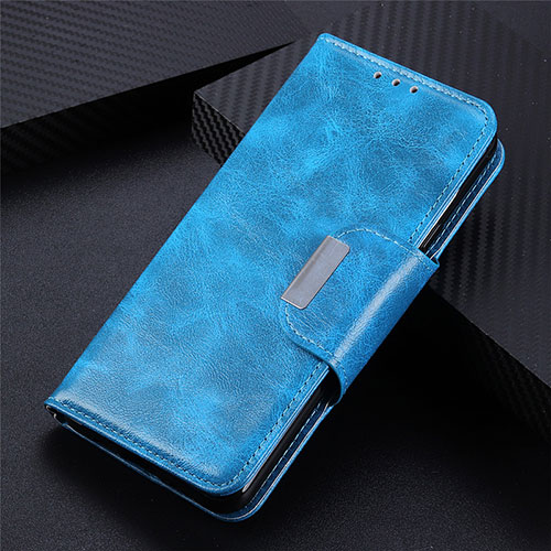 Leather Case Stands Flip Cover L02 Holder for LG K62 Sky Blue