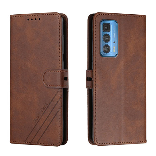 Leather Case Stands Flip Cover L02 Holder for Motorola Moto Edge 20 Pro 5G Brown