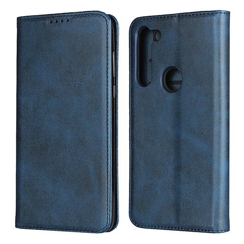 Leather Case Stands Flip Cover L02 Holder for Motorola Moto G8 Power Blue