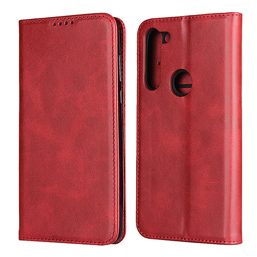 Leather Case Stands Flip Cover L02 Holder for Motorola Moto G8 Power Red