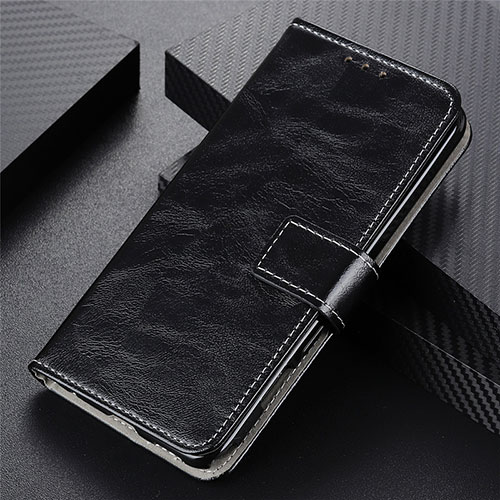 Leather Case Stands Flip Cover L02 Holder for Motorola Moto G9 Power Black