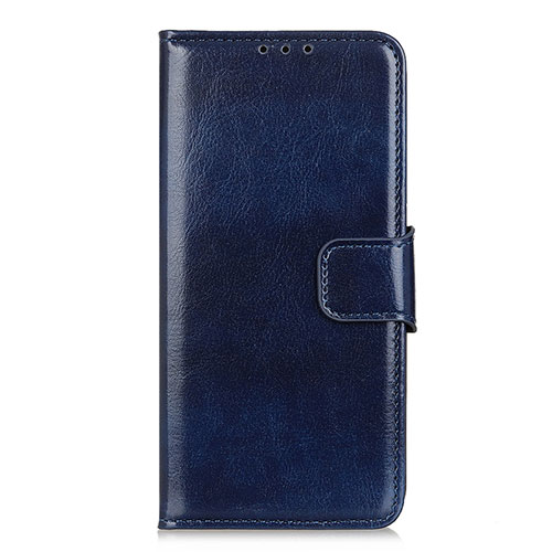 Leather Case Stands Flip Cover L02 Holder for Motorola Moto One Fusion Plus Blue