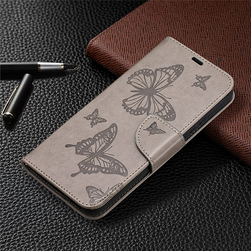 Leather Case Stands Flip Cover L02 Holder for Nokia 3.4 Gray