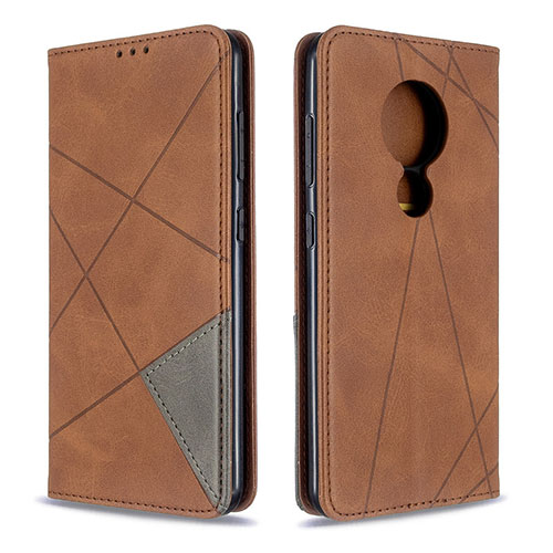 Leather Case Stands Flip Cover L02 Holder for Nokia 6.2 Brown
