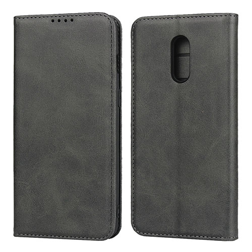 Leather Case Stands Flip Cover L02 Holder for OnePlus 7 Black
