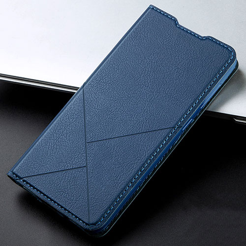 Leather Case Stands Flip Cover L02 Holder for Oppo A92 Blue
