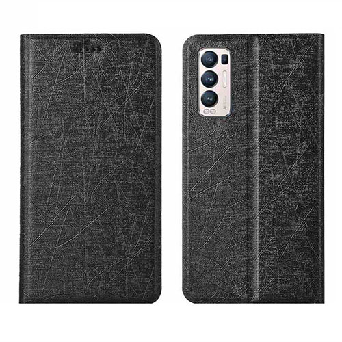 Leather Case Stands Flip Cover L02 Holder for Oppo Find X3 Neo 5G Black