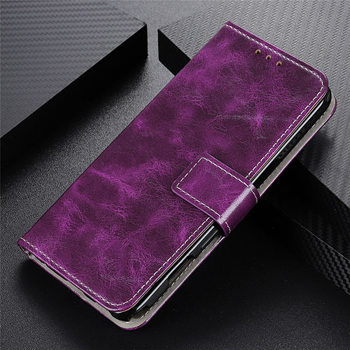 Leather Case Stands Flip Cover L02 Holder for Oppo Reno4 F Purple