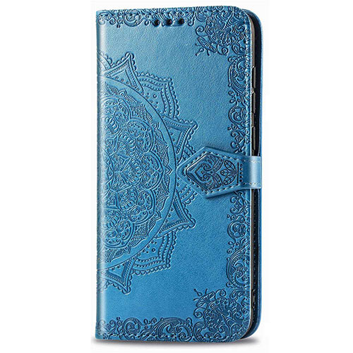 Leather Case Stands Flip Cover L02 Holder for Realme C3 Blue