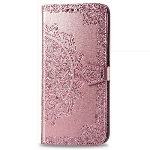 Leather Case Stands Flip Cover L02 Holder for Realme C3 Rose Gold