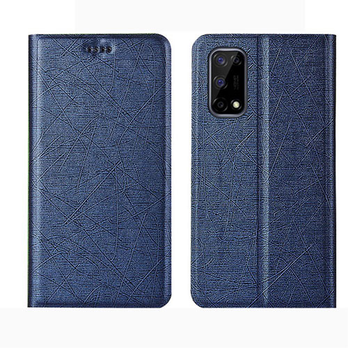 Leather Case Stands Flip Cover L02 Holder for Realme V5 5G Blue