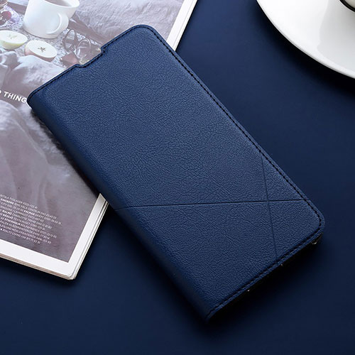 Leather Case Stands Flip Cover L02 Holder for Realme X2 Blue