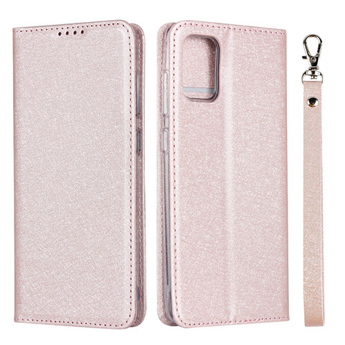 Leather Case Stands Flip Cover L02 Holder for Samsung Galaxy A51 4G Pink