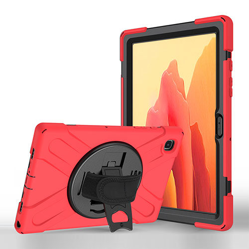 Leather Case Stands Flip Cover L02 Holder for Samsung Galaxy Tab A7 4G 10.4 SM-T505 Red