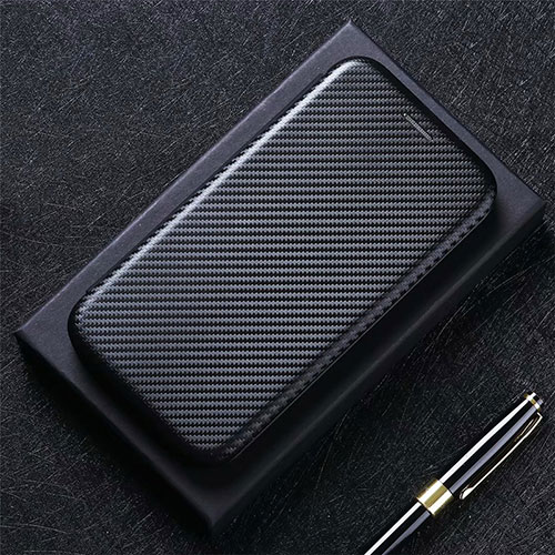 Leather Case Stands Flip Cover L02 Holder for Sharp AQUOS Sense4 Plus Black