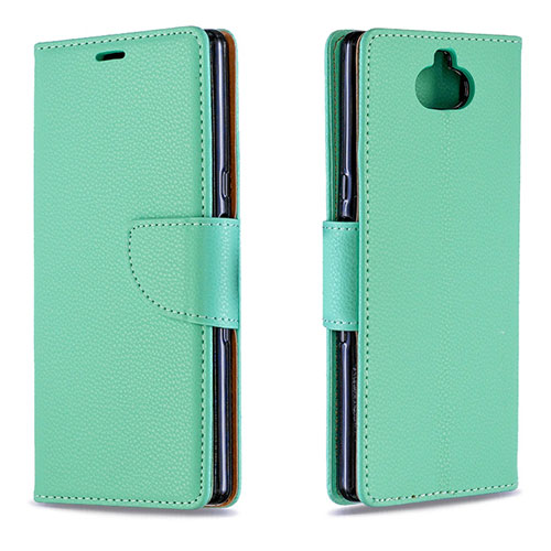 Leather Case Stands Flip Cover L02 Holder for Sony Xperia XA3 Green