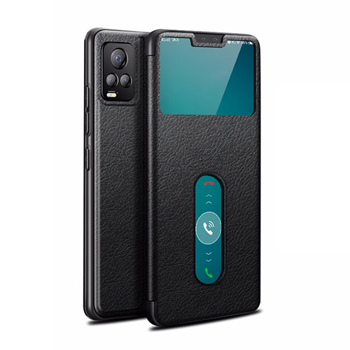 Leather Case Stands Flip Cover L02 Holder for Vivo V20 Pro 5G Black