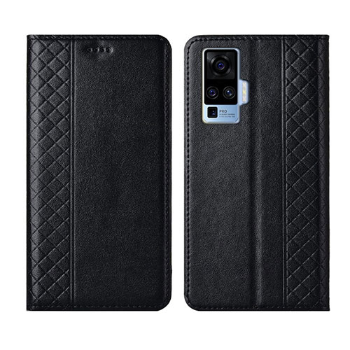 Leather Case Stands Flip Cover L02 Holder for Vivo X51 5G Black