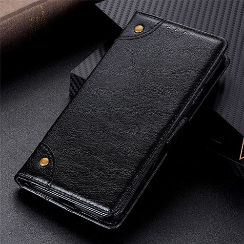 Leather Case Stands Flip Cover L02 Holder for Vivo Y20s Black