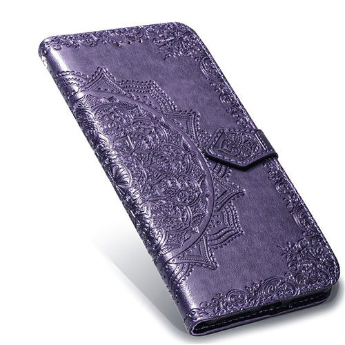 Leather Case Stands Flip Cover L02 Holder for Xiaomi Mi Note 10 Lite Purple