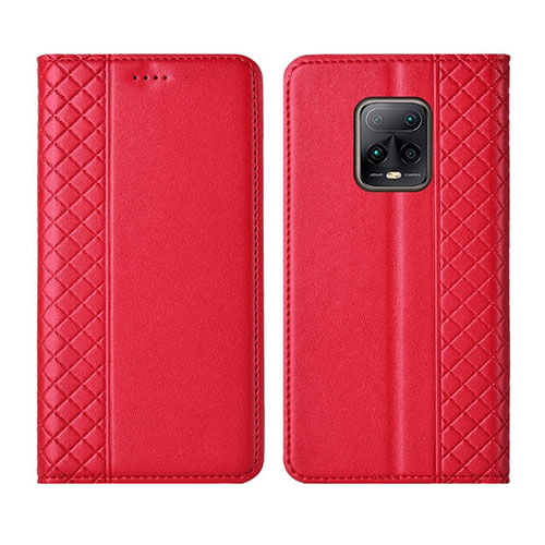 Leather Case Stands Flip Cover L02 Holder for Xiaomi Redmi 10X 5G Red