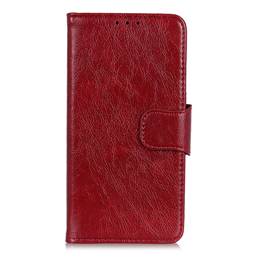 Leather Case Stands Flip Cover L02 Holder for Xiaomi Redmi 9 Prime India Red